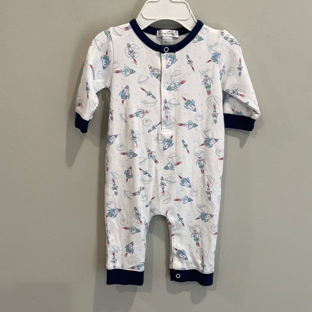 Kissy kissy Pima cotton space ship romper 0-3 months
